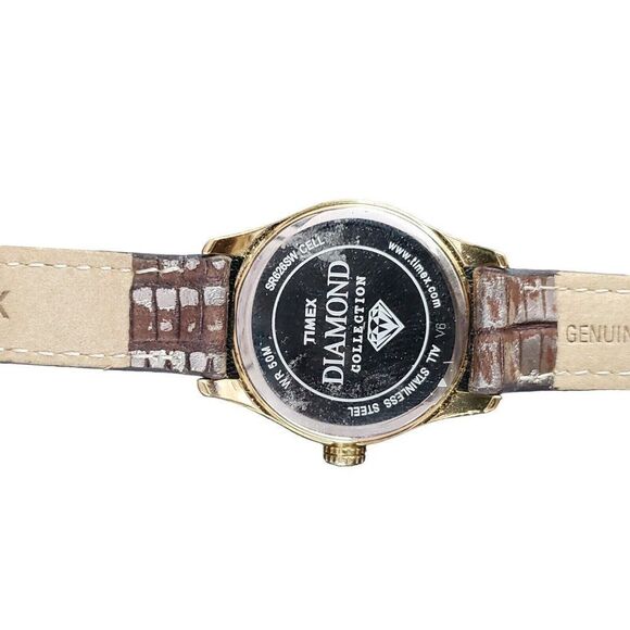 Vintage TIMEX Diamond Collection Black Face Stainless Steel Women's Watch - Picture 9 of 10